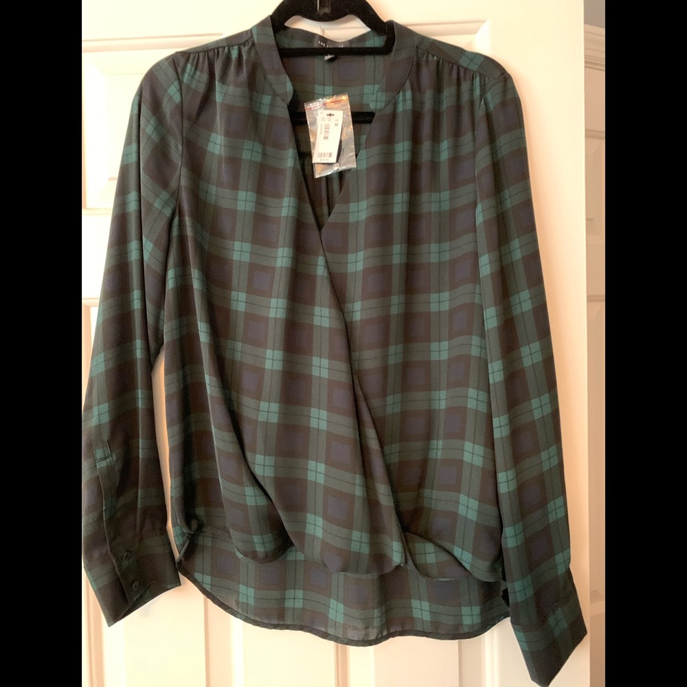 The Limited Green Plaid Blouse